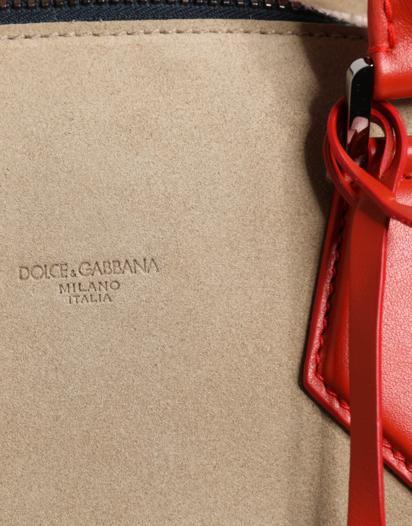 【Dolce & Gabbana】ベージュ スエードレザー トップハンドル ダッフルバッグ